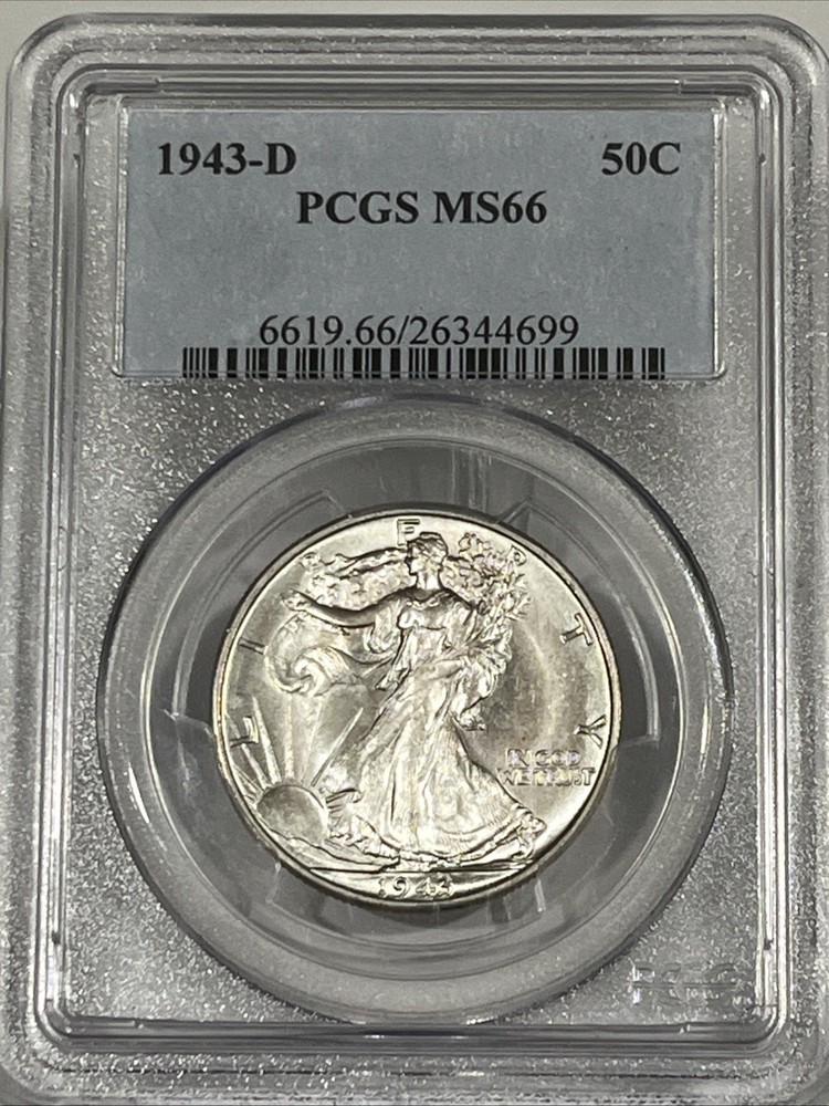 1943-D Walking Liberty Half Dollar MS66 PCGS