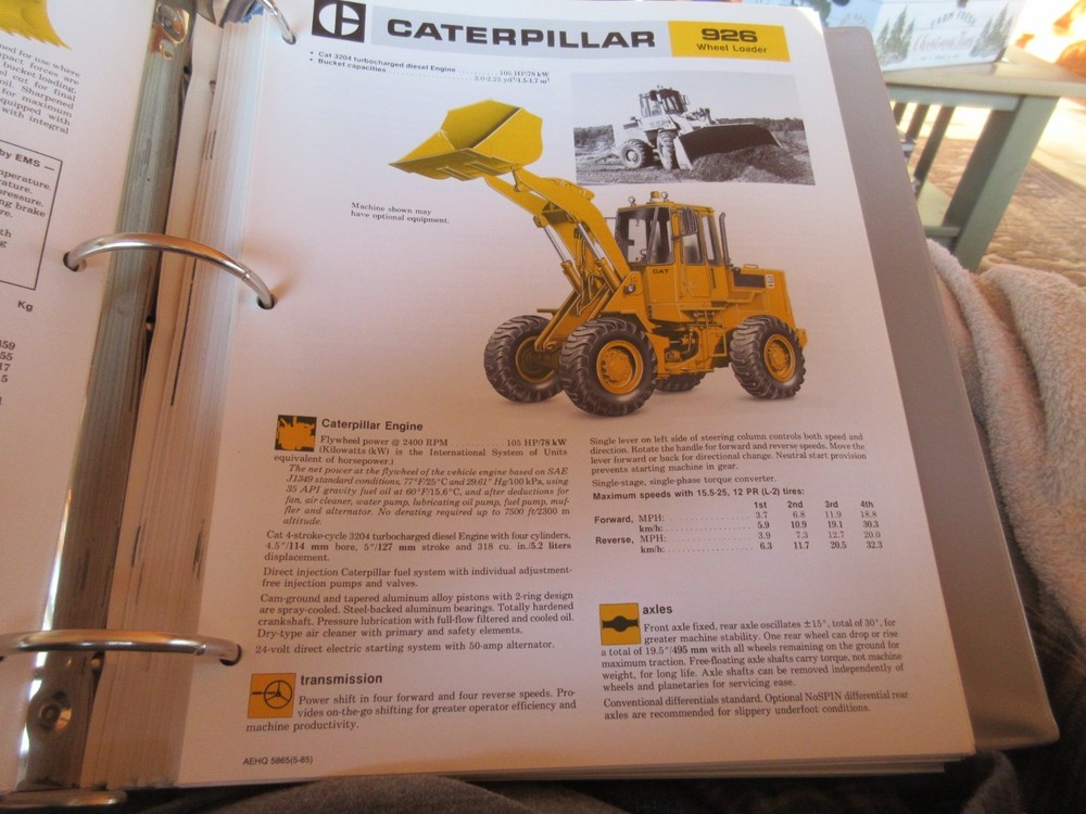 Caterpillar 926 Wheel Loader Brochure 6 page
