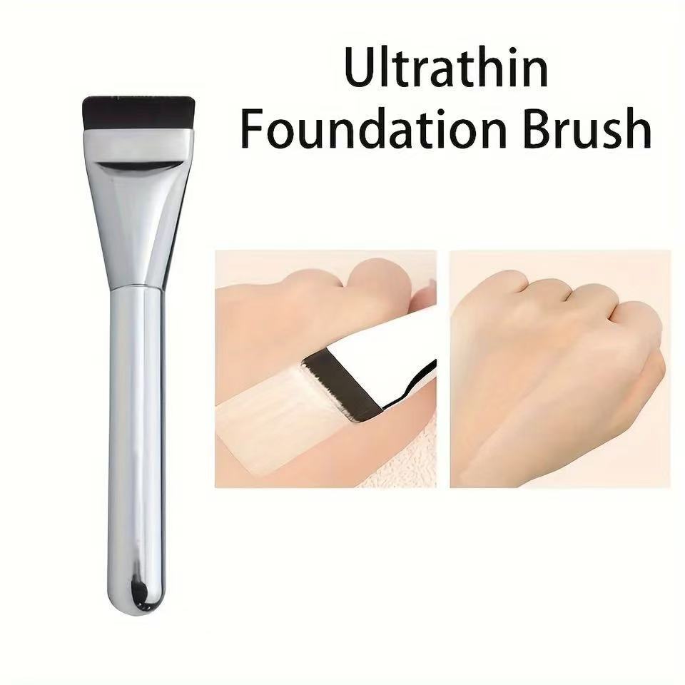 Flat Foundation Brush Set - Ultra Thin Blade for Liquid Makeup Blending