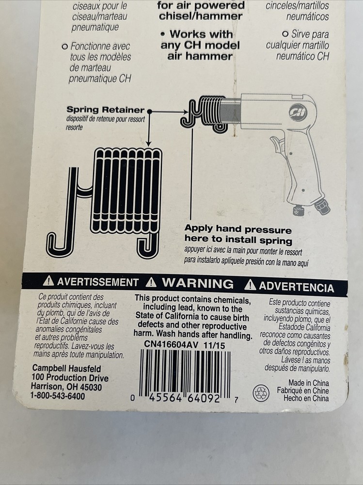 NEW Campbell Hausfeld Air Chisel Spring Retainer - MP2896