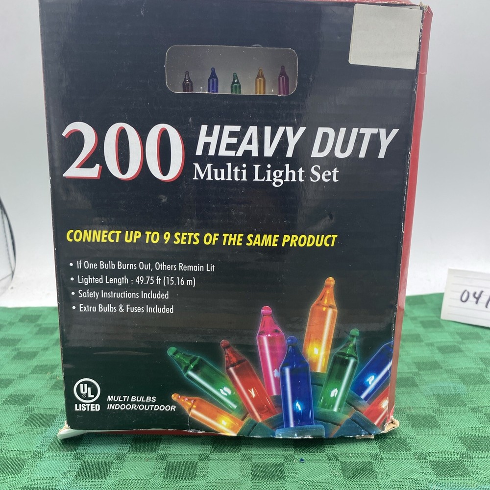 200 Multi Heavy Duty Light Set  Multicolored Lights NIB
