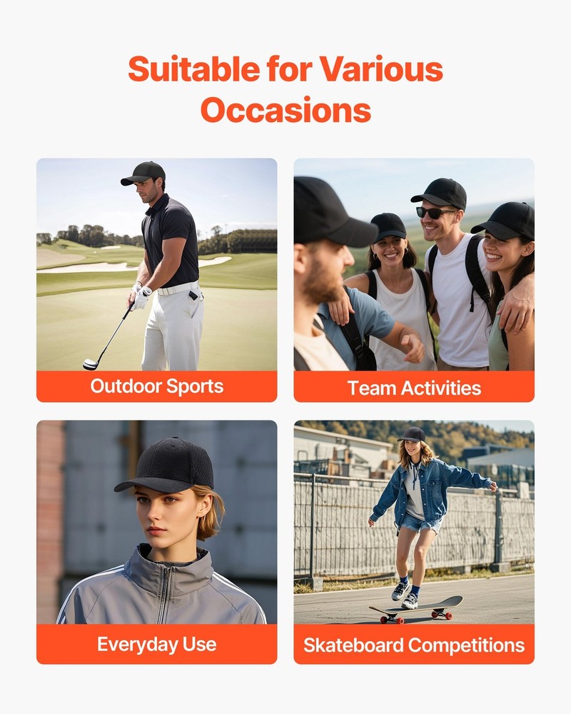 Baseball Cap Plain Baseball Hat Breathable Fabric Adjustable Size Lightwei