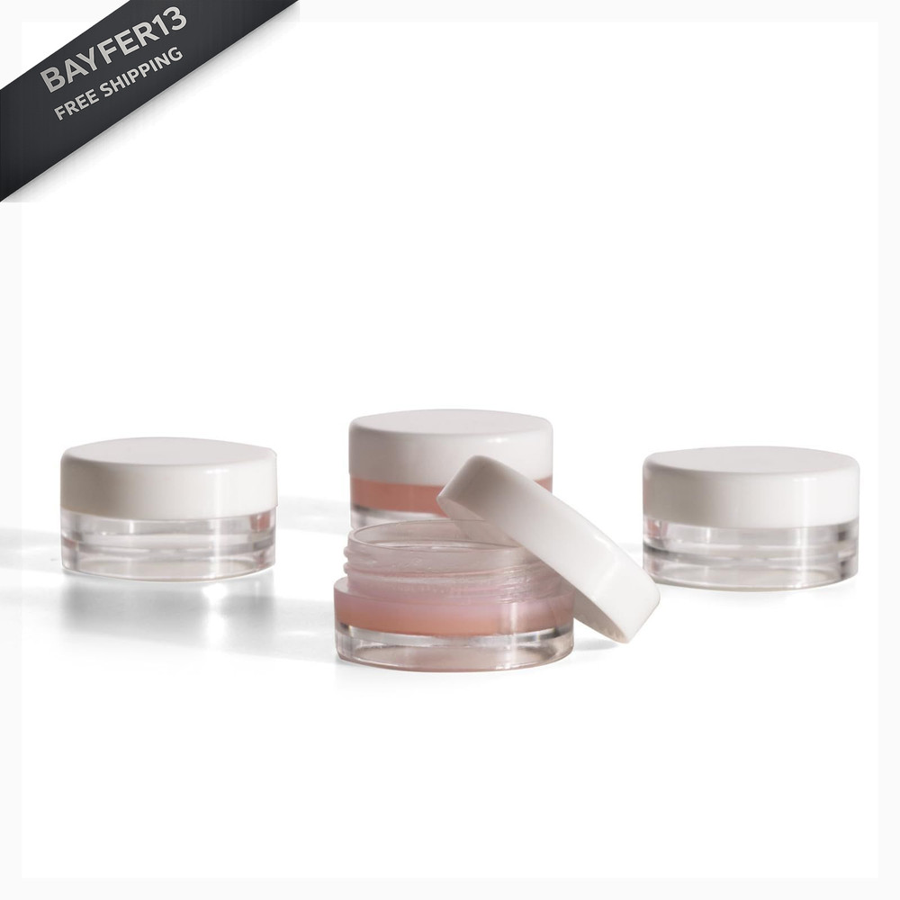 Vessara Mini Makeup Containers, Depotting Empty White
