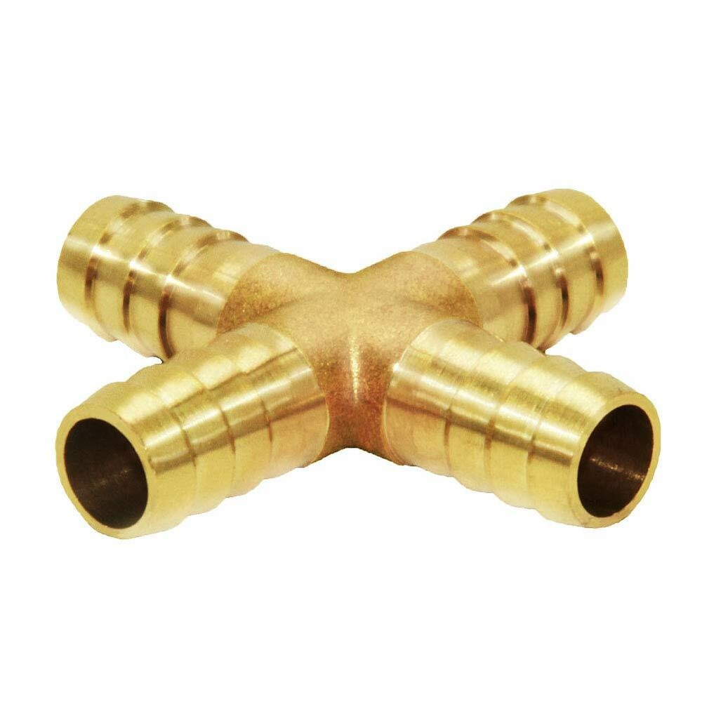 3/4 ID Hose Barb 4 Way Union Fitting Pipe Cross Intersection