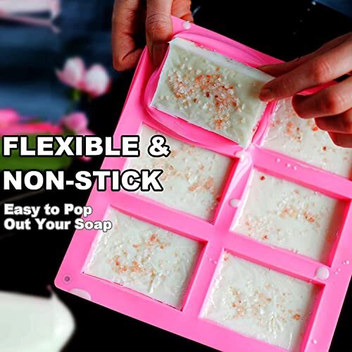 3 Pack Rectangular Silicone Soap Mold Tray Cake Cookie Making Molds, 6 Cavities