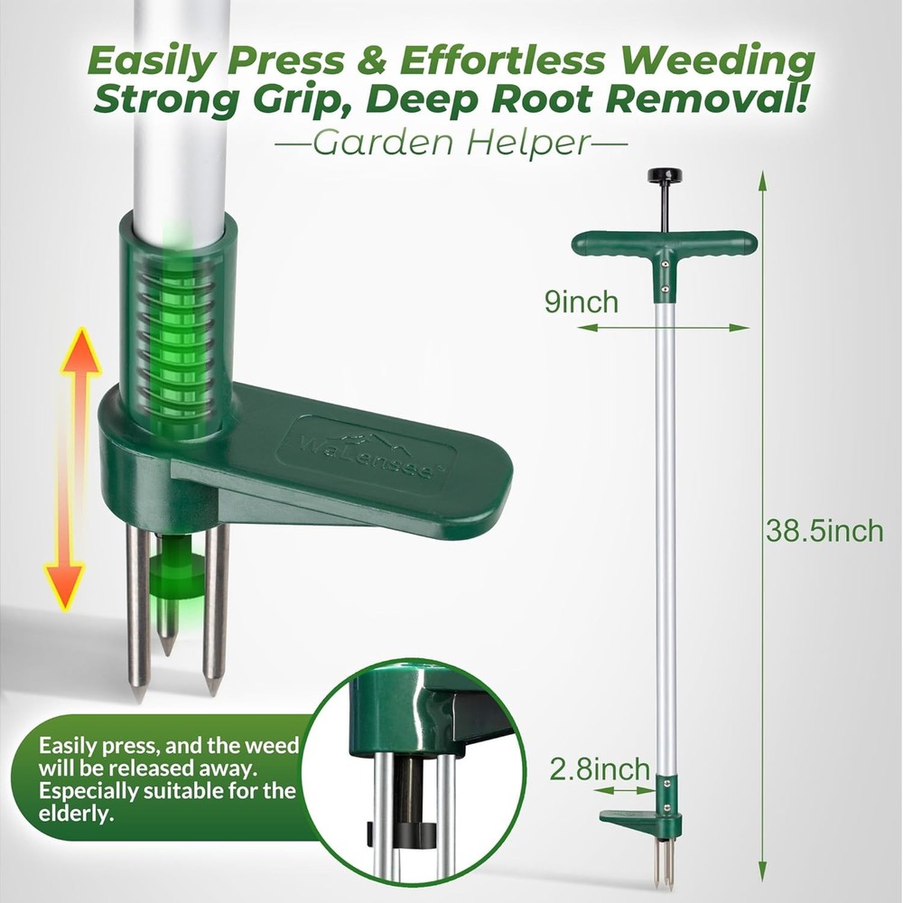 Standing Weed Puller Long Handle Hand Weeding Tool Bayonet Deep Root Remover