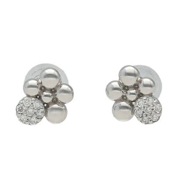 PT900 Platinum Natural Diamond Circle Stud Earrings (Pair)