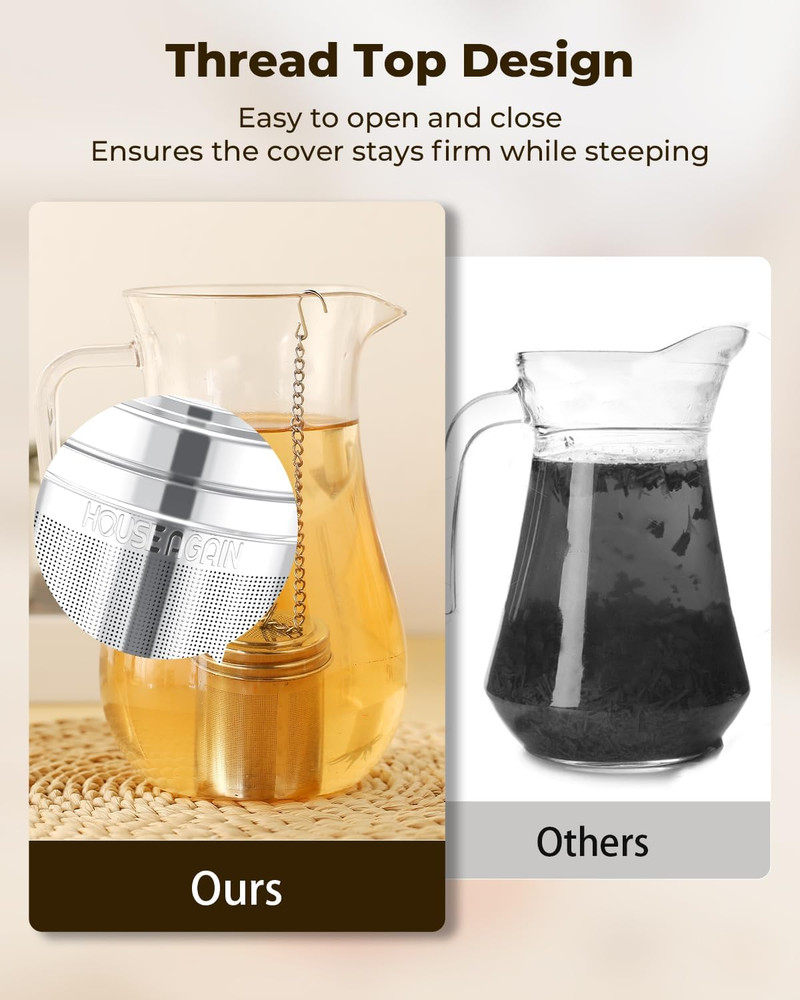 2 Pack Stainless Steel Tea Strainers Fine Mesh Loose Leaf Infusers