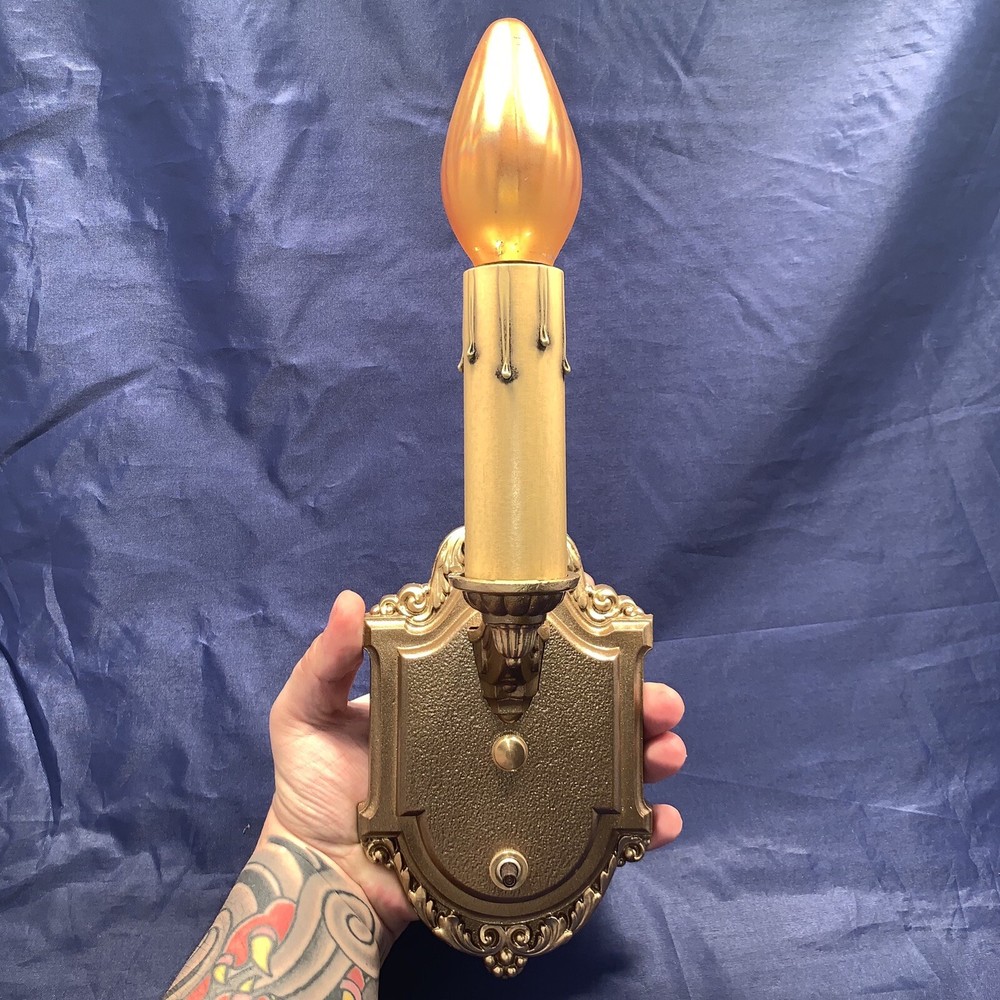 Set of 3 Three “RIDDLE” Riddle Co. polychrome wall Sconces Rewired Set 91B
