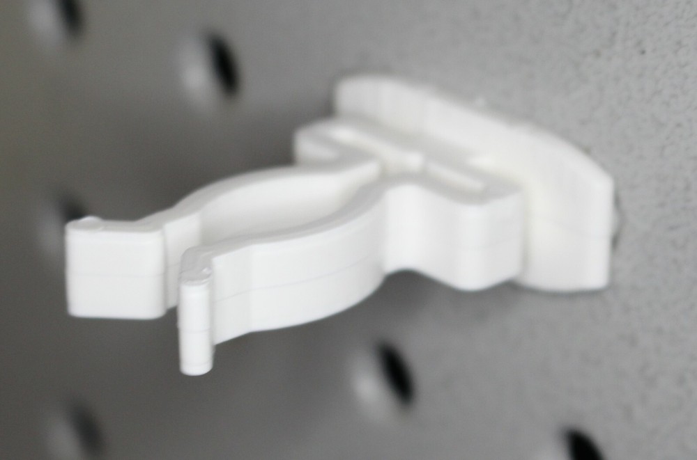 Spring Style Tool Holder White 25-PK Garage Organizer for 1/4 Pegboard Peg Hooks