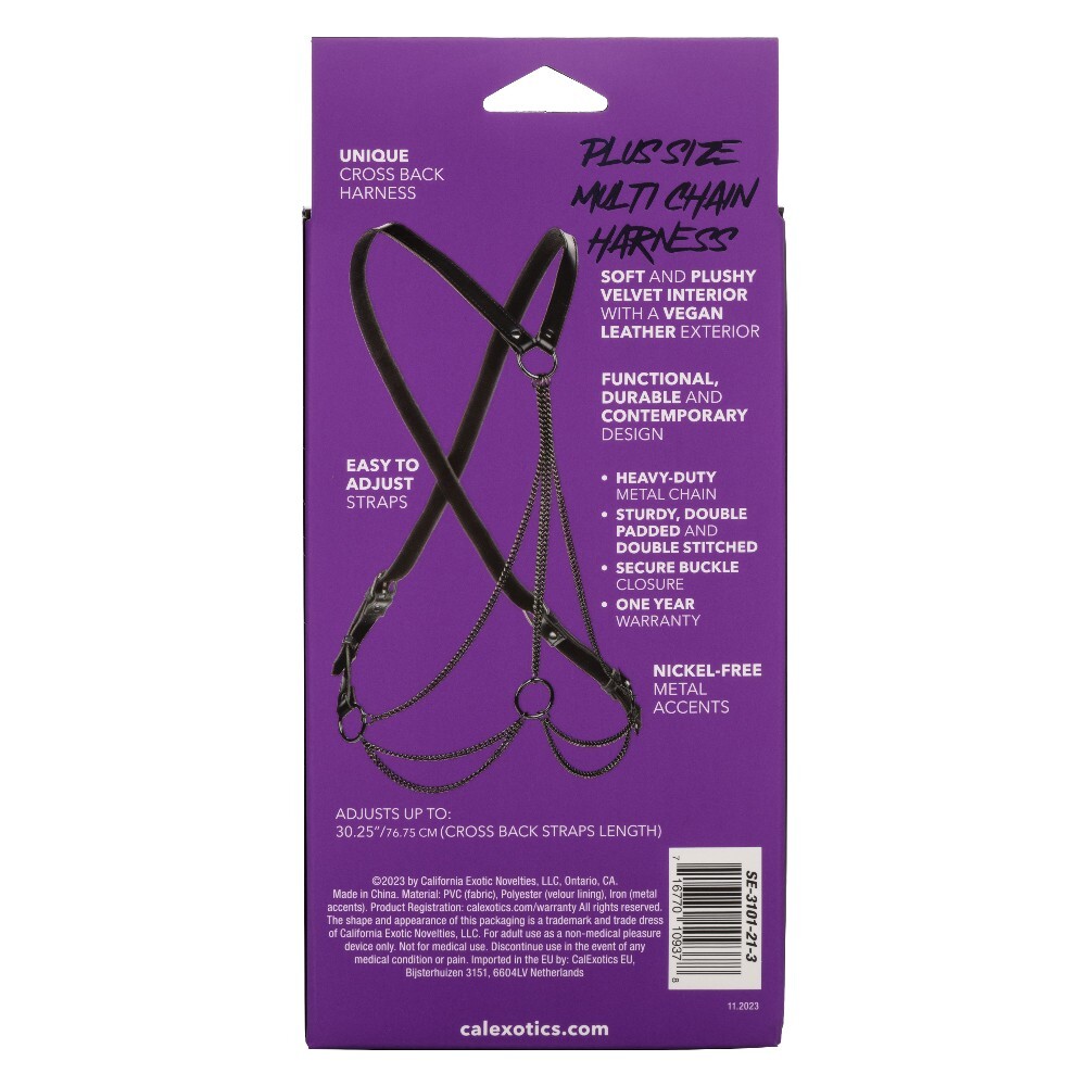 Euphoria Collection Multi-Chain Harness - Black - Plus Size - Fetish BDSM Play