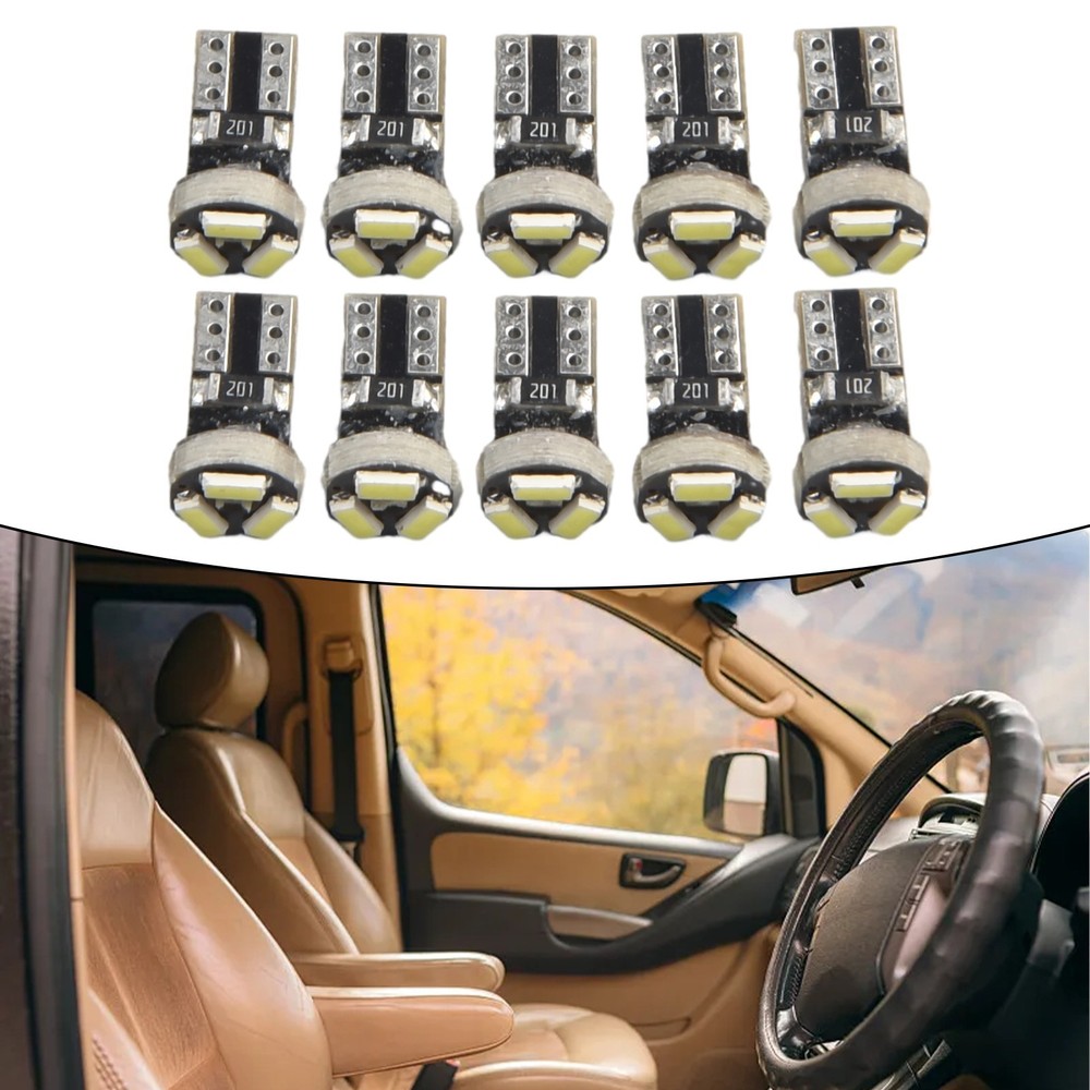 Long lasting T5 White LED Bulbs for Car Dashboard Easy Installation 10 Pack