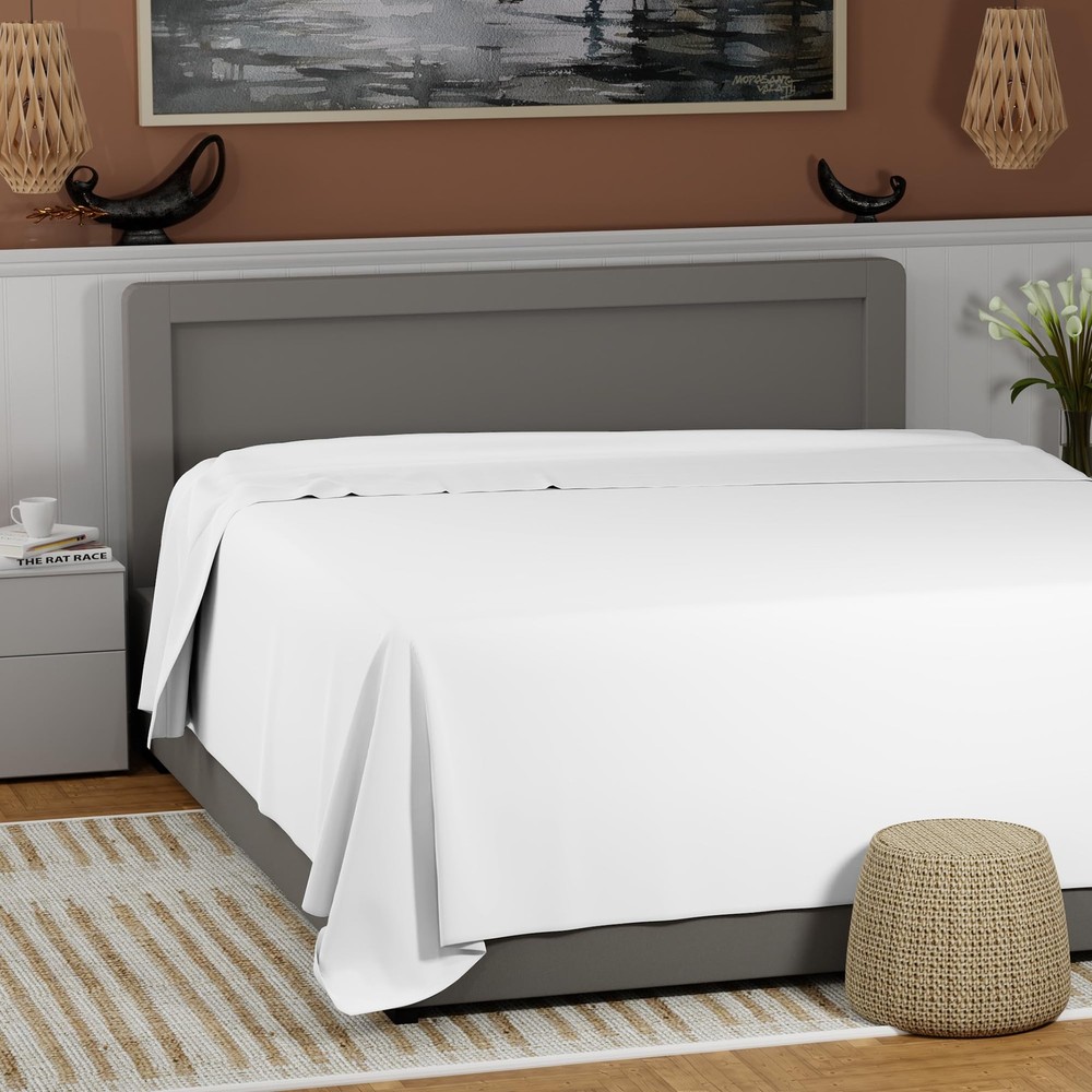 Flat Sheet Only 100 Cotton Sheets Cool  Crisp Percale Sheets King Size Top Sheet