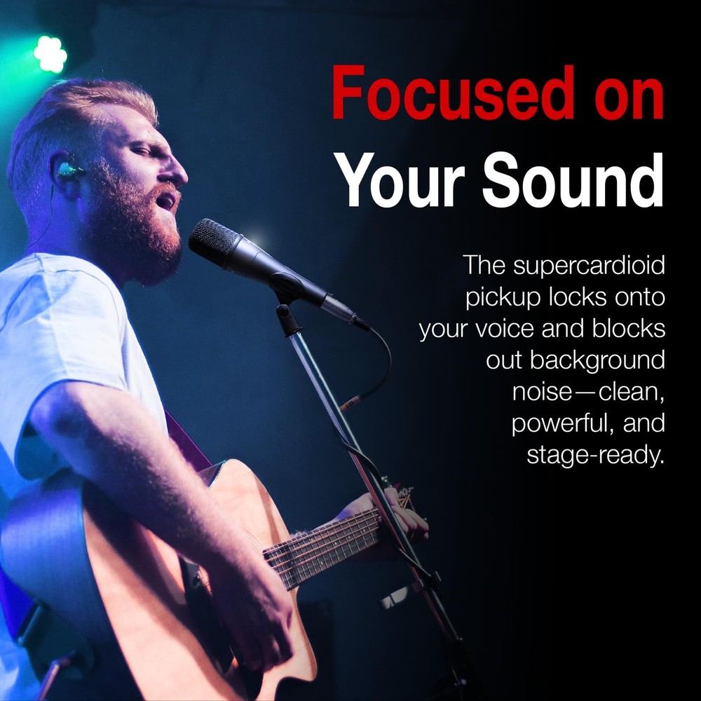 Professional Dynamic Vocal Microphone Wired for Singing, Premium Directional ...