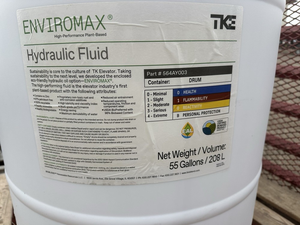 Hydraulic Fluid Enviromax Elevator Oil
