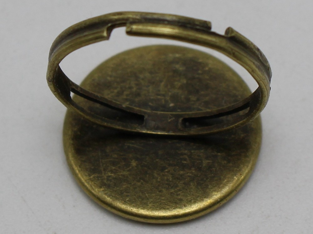 20 Bronze Tone Adjustable Ring Round Blank Cabochon Pad Bezel Setting Cup 16mm