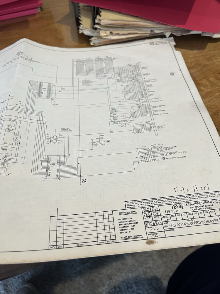 Mata Hari Pinball Schematic