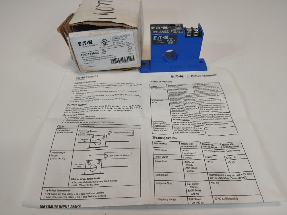 Eaton EAC1420SC Top Terminal Current Sensor