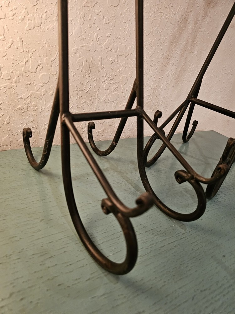 Vintage Black Iron Display Easel, 17.5" Tall, Scroll Design-2 Available