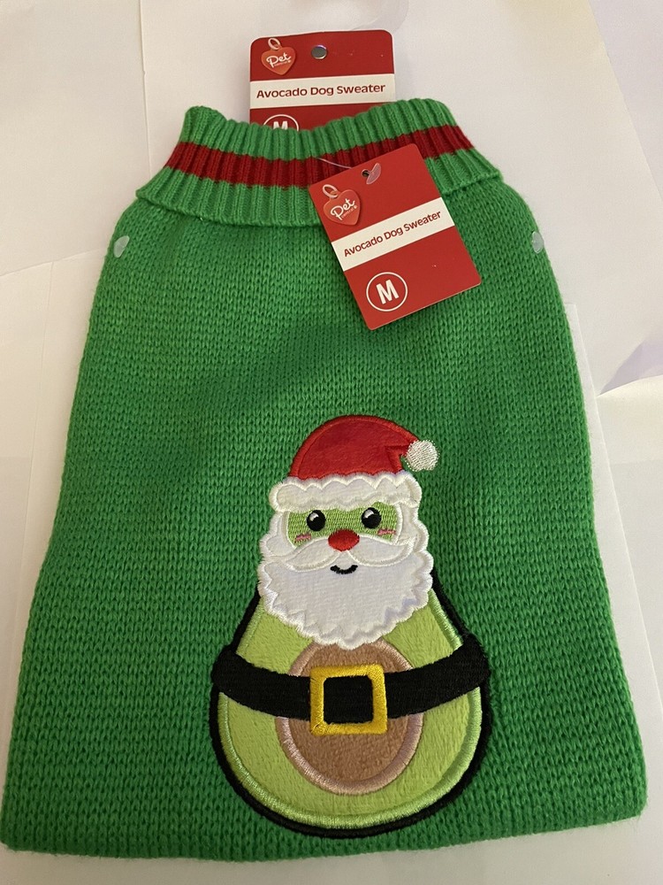 Christmas Avocado Dog Sweater- Size- Medium