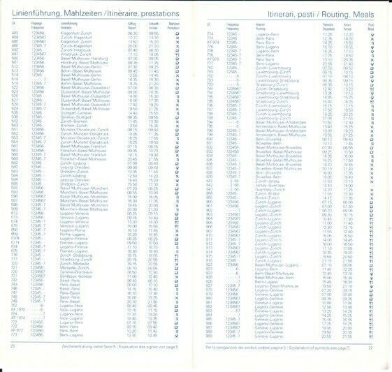 Crossair timetable 1991/03/31