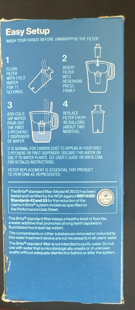 Brita Plus Pitcher High-Density Filters 3-Pack New box