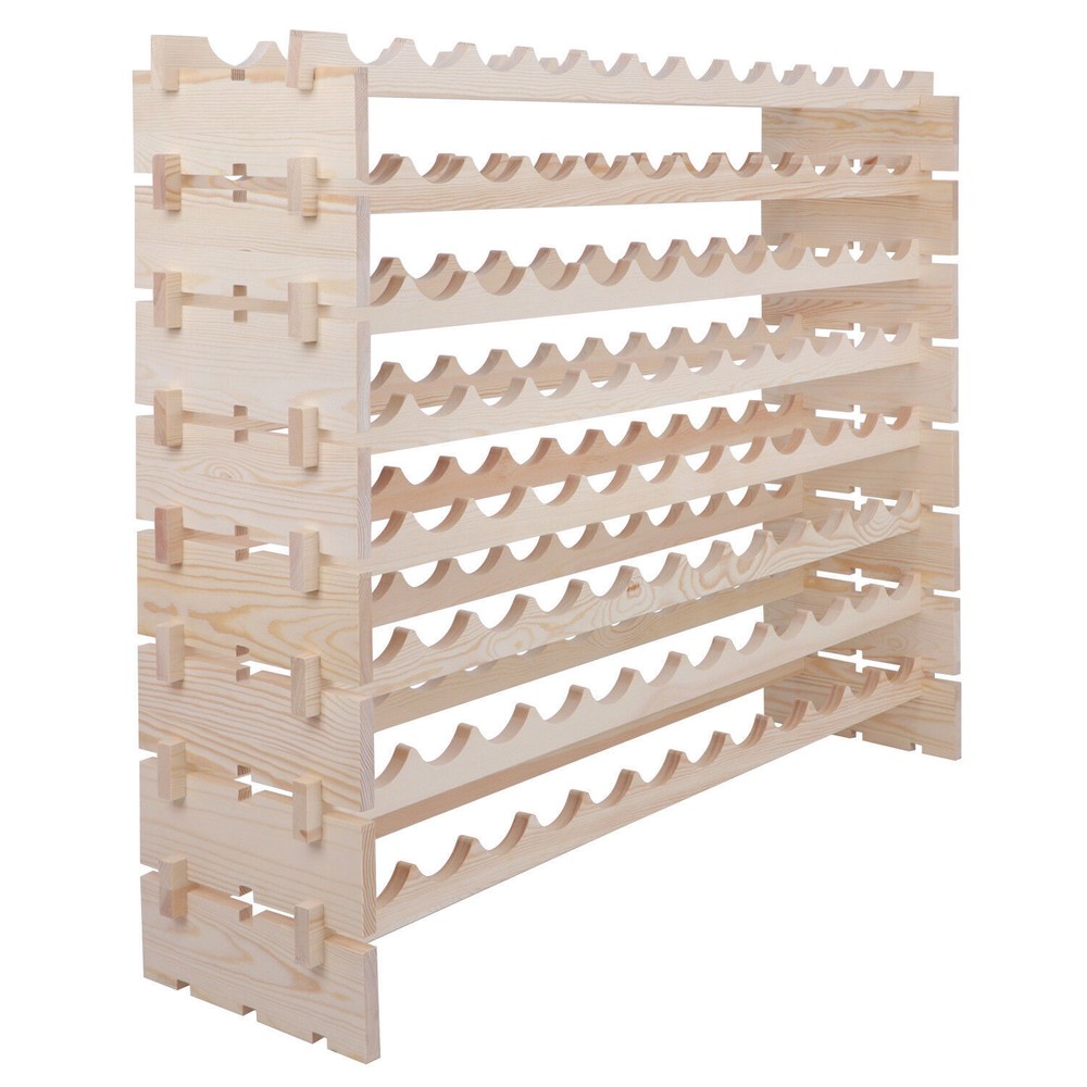 72/96 Bottles Modular Wine Rack Stackable Storage Stand Display Shelves
