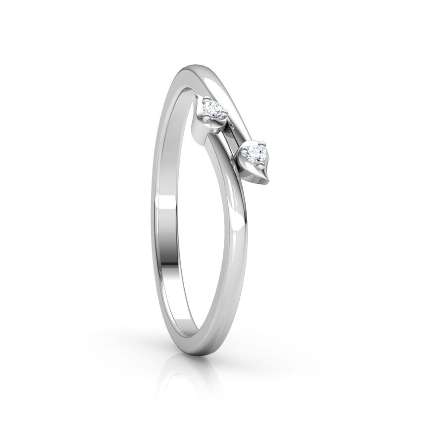 Dua leaf Moissanite Gemstone 925 Sterling Silver Lover Gift ring