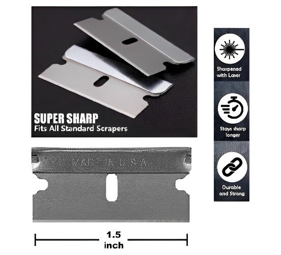 5 pc Razor Blades Single Edge Extra Sharp Super Strong.. Made in USA!!!