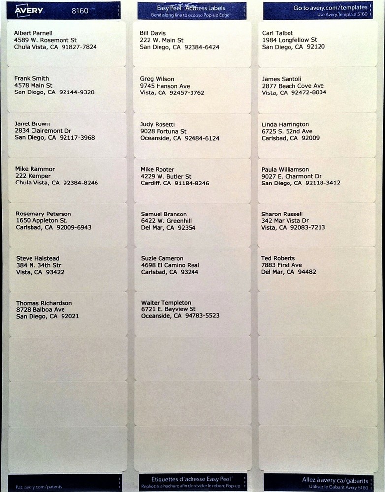 Software prints mailing labels. Home/Office Mass mailing, mail list Address book