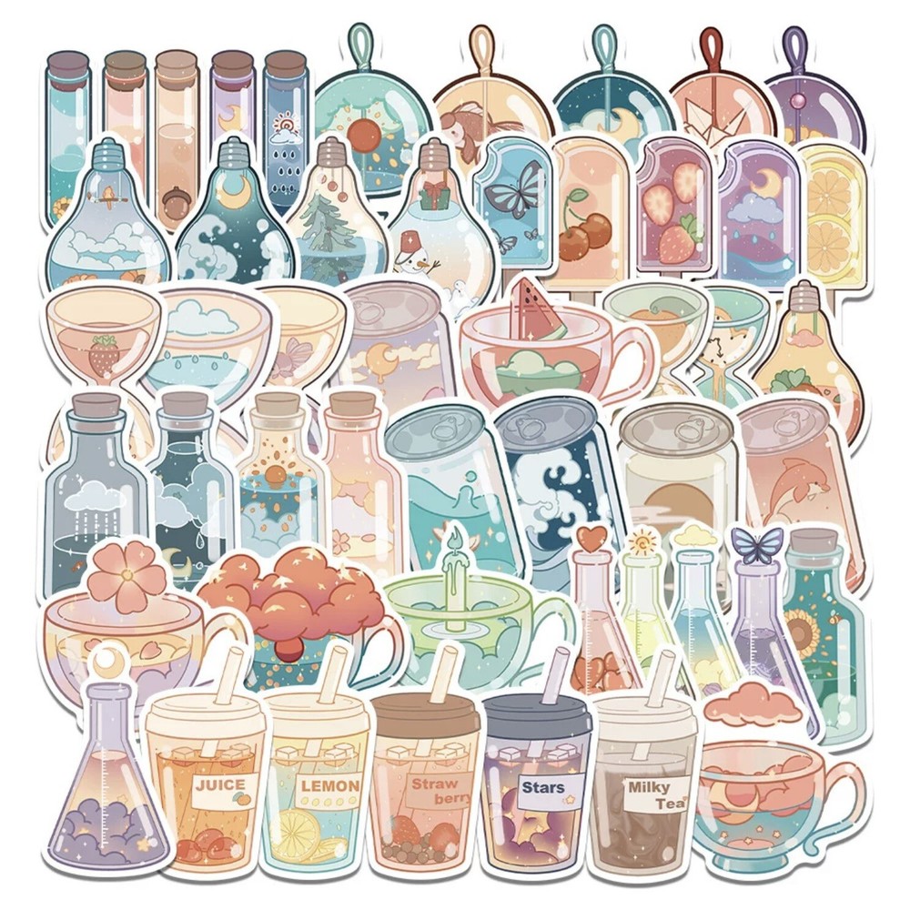 50 pcs “INS Style Drinks” Sticker Pack Laptop Decals