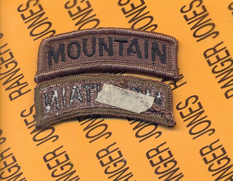 US ARMY MOUNTAIN OD Green Black TAB patch m/e