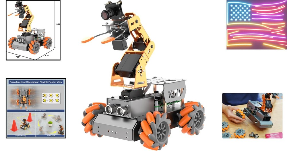 MasterPi 5DOF Robotic Arm for RaspberryPi 5 AI Vision Tracking Target Sorting...