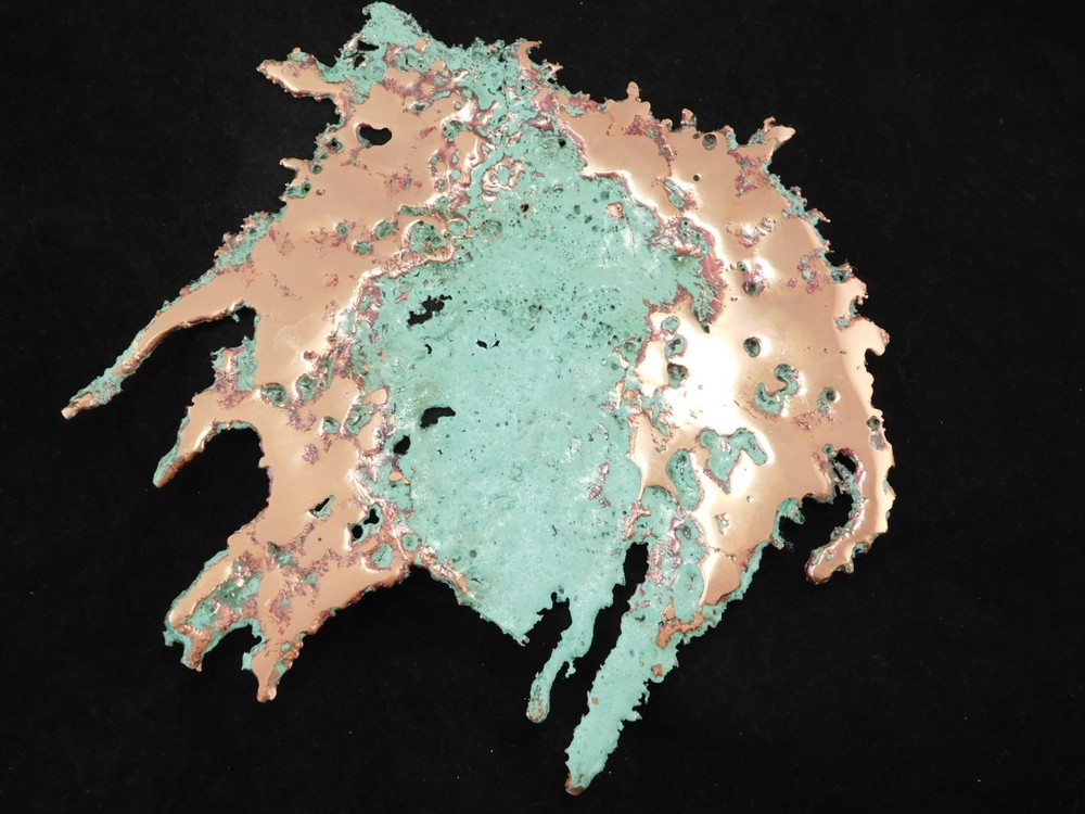 Big! Bright Solid COPPER SPLASH Art Sculpture 267gr