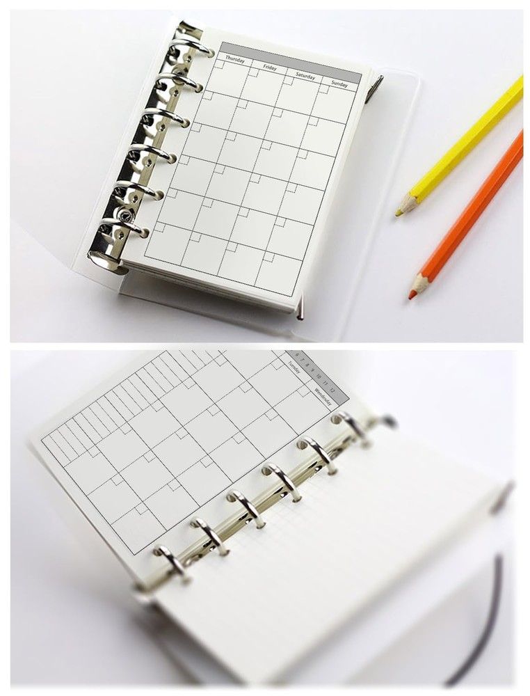 A7 Planner Refills, 3 Pack 135 Sheets/270 Pages A7, Monthly