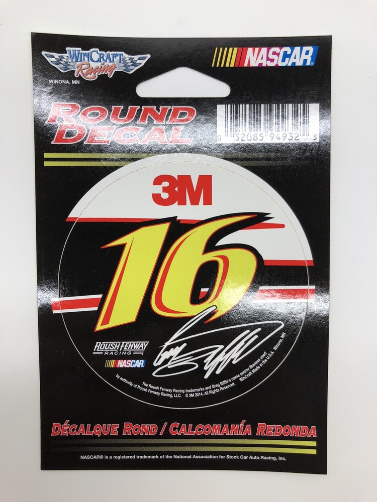 Greg Biffle #16 3”x3" Round Decal