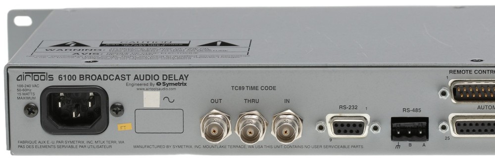 Symetrix Airtools 6100 Broadcast Profanity Delay AES Digital Audio DUMP Button