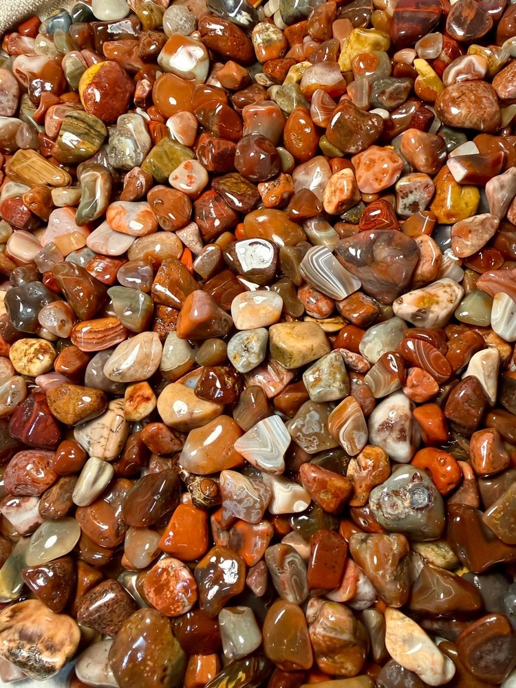 16oz LAKE SUPERIOR AGATE / JASPER MIX POLISHED RANDOM GROUP