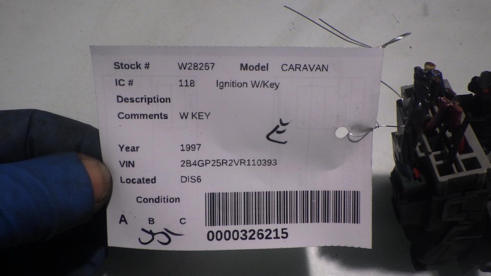97 DODGE CARAVAN Ignition W/Key