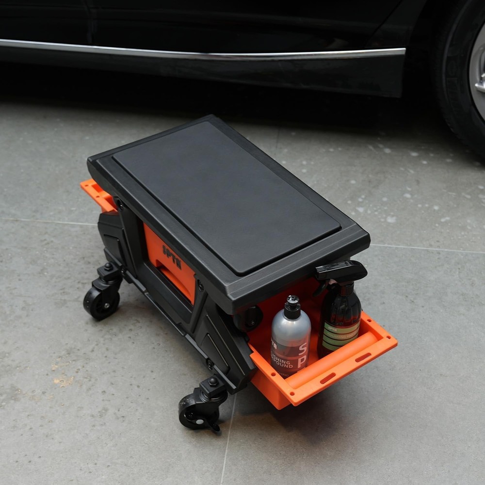 Rolling Mechanics Stool w/ Drawers Creeper Seat 330lb Garage