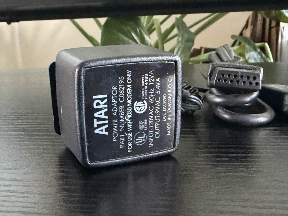 Vintage Atari 1030 Modem with Original Atari SIO & Power Supply Cables / Clean!