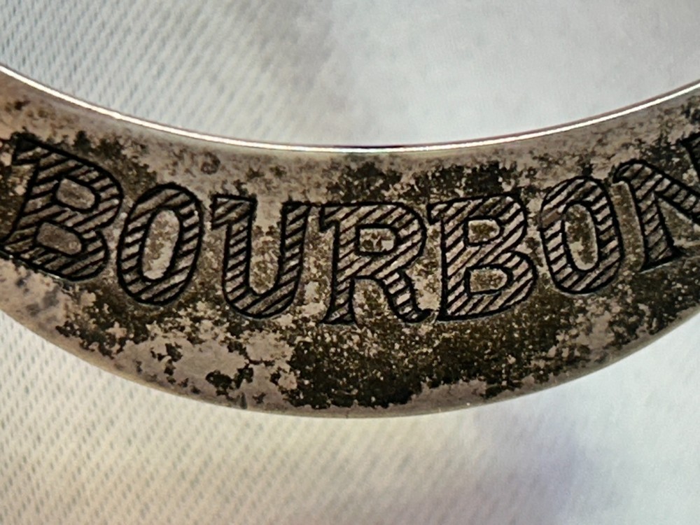Vintage Sterling Silver Bourbon Decanter Label