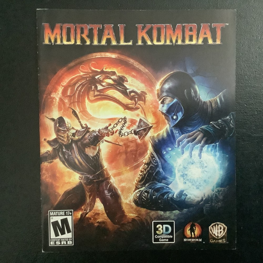 Mortal Kombat PS3 PlayStation 3 Instruction Manual Only