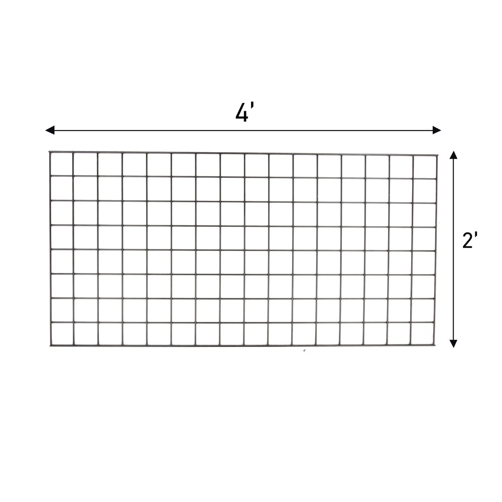 SSWBasics 2' x 4' Wire Grid Panel in Sleek Black - Sturdy Black Grid Wall