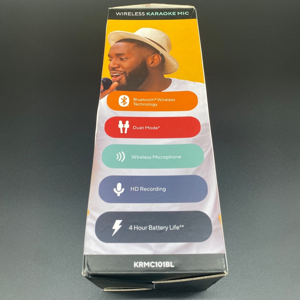 Core Innovations Karaoke Microphone Black Bluetooth Wireless Mic KRMC101BL