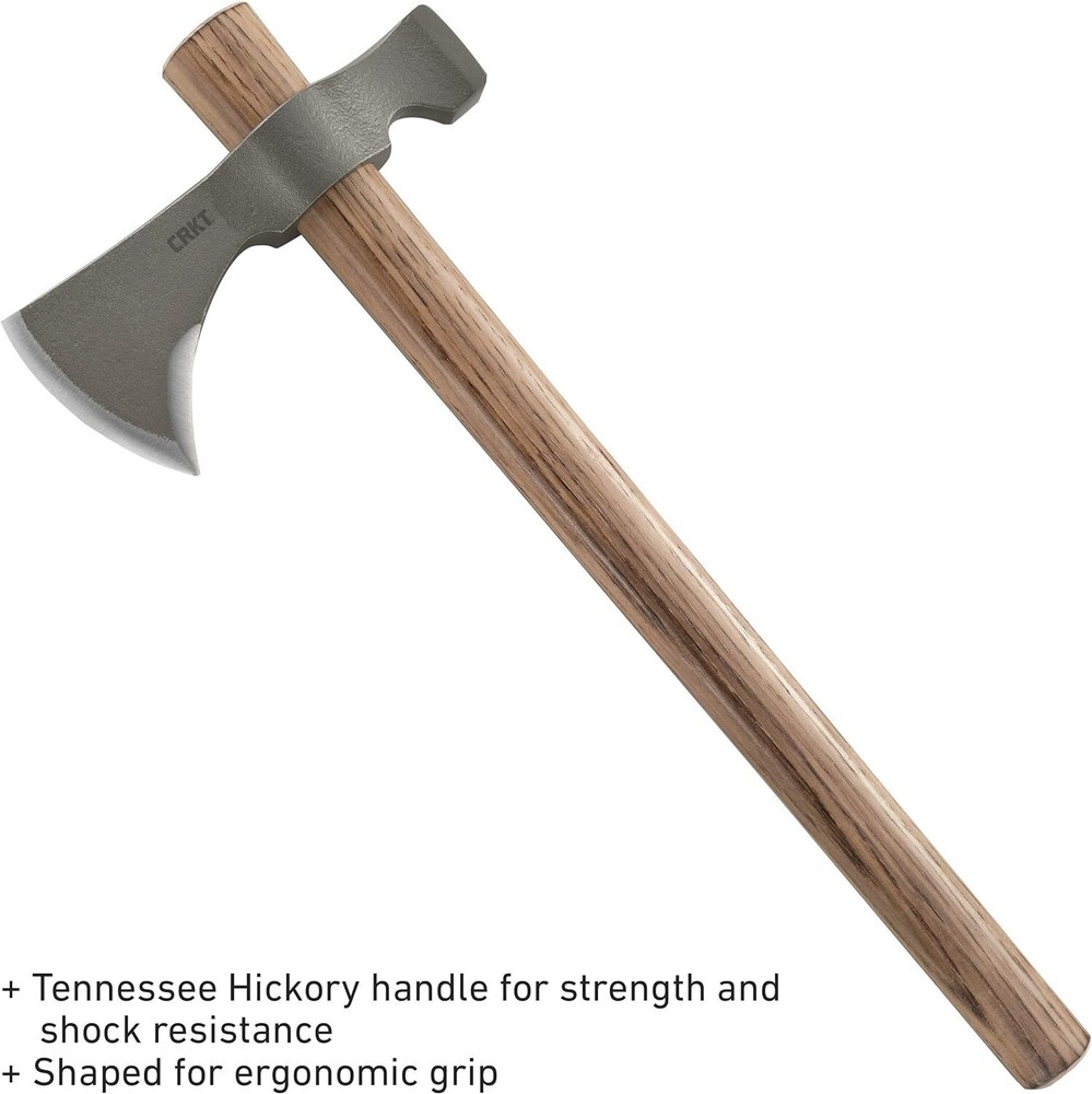 Rugged Forged Versatile Tomahawk Axe: Carbon Steel Blade, Hickory Handle