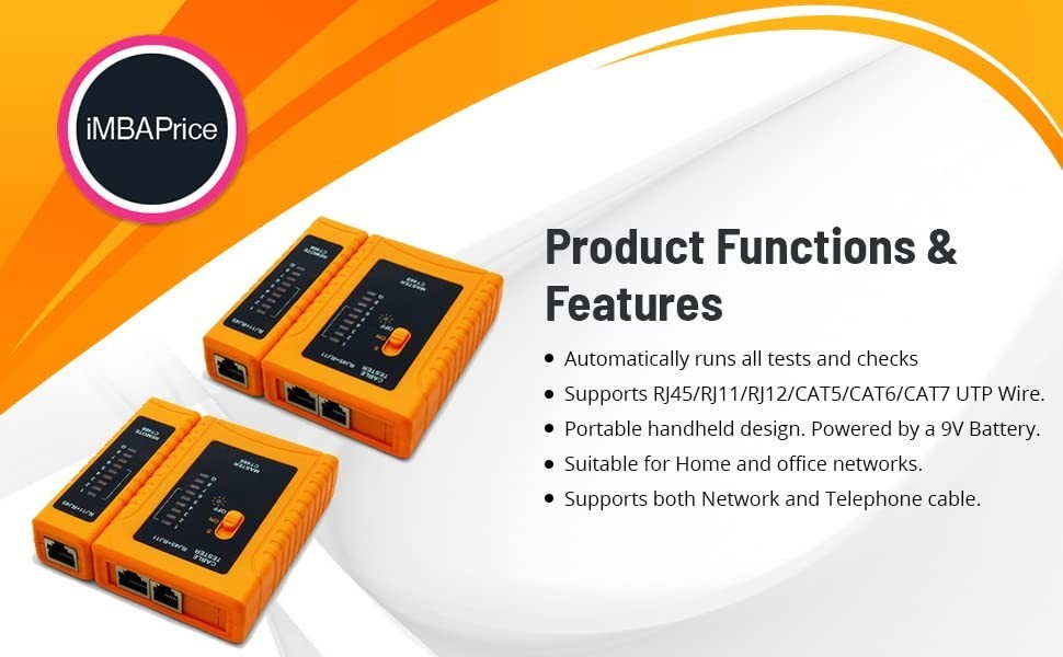 Professional Grade RJ45 Network Cable Tester with Automatic Functions and Remote