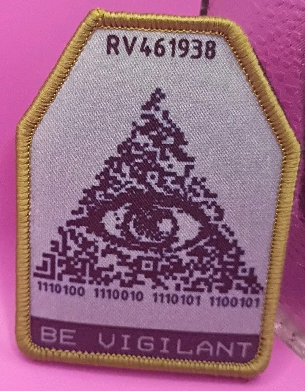 Illuminati Eye Tactical Patch Be Vigilant Binary Code Gray Olive Morale Gear