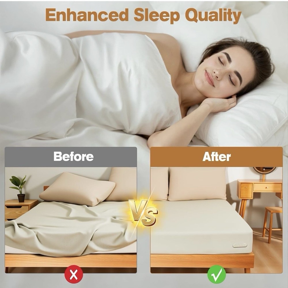 Bed Sheet Holder with Slide Lock, Universal Fitted Sheet Easy Install (White)
