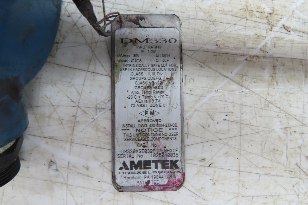 Ametek DrexelBrook DM330 Liquid Level Sensor Transmitter 31" Tank Probe